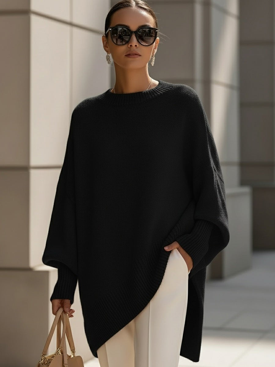 Zoe | Pull Femme Oversize Coupe Ample Élégant - Noir